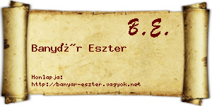 Banyár Eszter névjegykártya